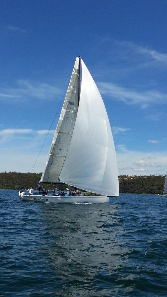 Patrice in the light westerly just after the start - Port Hacking-Bird Island Race © CYCA Staff .